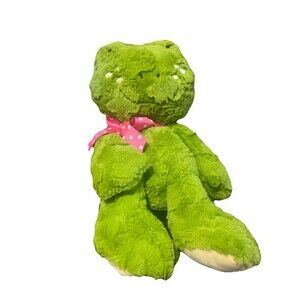 Frog Green 16” Animal Adventure 2017 Plush Stuff SO SOFT hot pink polka dot bow